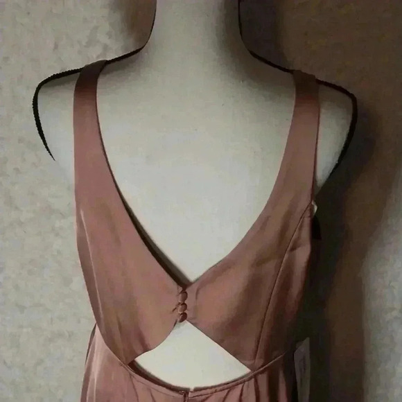 AZAZIE JESS Stretch Satin Maxi Dress Floor Length English Rose Size A12 - Picture 6 of 10